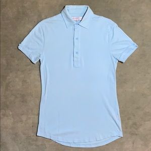 Orlebar Brown, knit polo, light blue, small